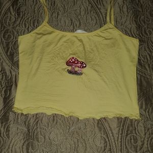 Yellow mushroom cropped cami